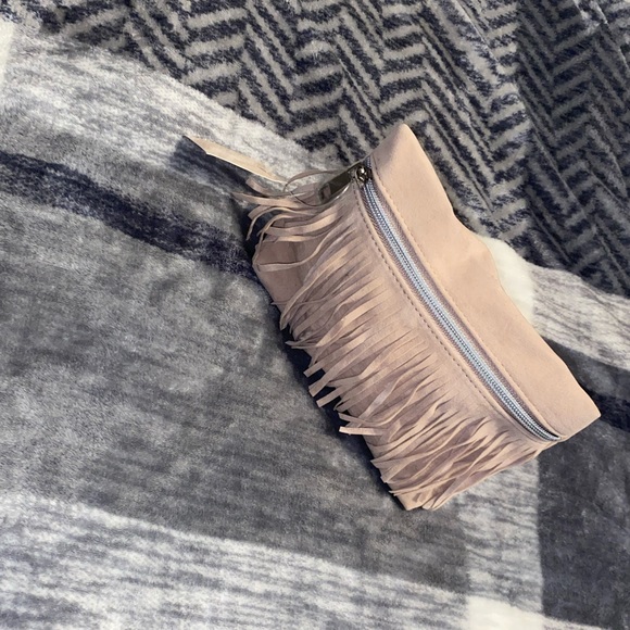 NWT Faux Suede Fringe Cosmetic/Accessory/Stash Bag - Picture 2 of 7